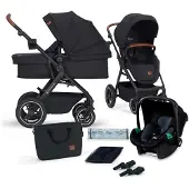 Kinderkraft Multifunctional 3-in-1 B-Tour Mink Pro Kombikinderwagen, Black, Kinderwagen, 2 in 1
