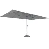 Leco Rechteck-Doppelsonnenschirm lichtgrau 4,60 x 2,70 m