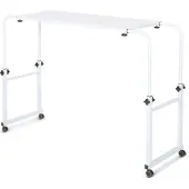 Aktiv shop GmbH ELONEO Über-Betttisch auf Rollen höhenverstellbar/breitenverstellbar, Overbed Table, Mobiler Schreibtisch, Pflegetisch, Laptoptisch, Bettbeistelltisch, Breite 119-190 cm & Höhe 78-120 cm
