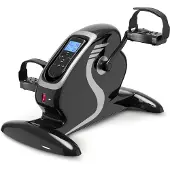 Aktivshop ELONEO 2in1 Arm- und Beintrainer Mini Bike Pedaltrainer mit Motor, inkl. Trainingsdisplay, Massage-Handgriffe Anti-Rutschmatte, ideal für Senioren, Mini Heimtrainer schwarz