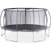 Sweeek - Trampolin Rund Ø 490cm, internes Sicherheitsnetz - Grau
