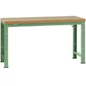 Manuflex Werkbank Profi Standard, Tischplatte Kunststoff B 1750 x T 700, resedagrün