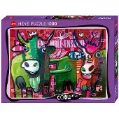 Heye Puzzle Striped Cows, 1000 Teile, 1000 Stück(e), Kunst