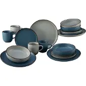 Creatable , 21016, Modern Fashion Blau, Kombiservice 16-tlg, Steinzeug
