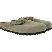 Birkenstock für Damen. 1026694 Leder-Clogs Boston Braided (Schmale Passform) taupe (39), Wohnung, Keine, Lässig