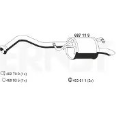 ERNST 687119 Endschalldämpfer für TOYOTA Yaris Schrägheck (P9) Auspuff
