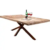 SIT Möbel Esstisch 180 cm | 50 mm Tischplatte Teak-Holz natur | Gestell Metall antikbraun | B 180 x T 100 x H 76 cm | 15840-00 | Serie TABLES & CO