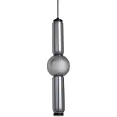 LUCANDE LED-Hängeleuchte Savete, rauchgrau, Glas, Ø 12 cm