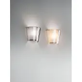 FABAS LUCE Viki Wandleuchte aus Metall und bernsteinfarbenem Glas, E27 40W Fassung, elegantes Design, Innenbereich, IP20, 28,5x14,5x23,5 cm, Schutzklasse 1