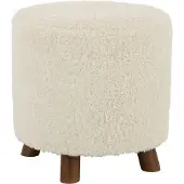J-Line Hocker Schaf Bein Polyester Weiß