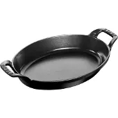 Staub Auflaufform Stapelbar Oval Schwarz 28 cm
