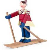Kay Bojesen Denmark Holzfigur - Skifahrerin Datti - Mädchen 15,5 cm - Bl - - One Size - Dekoration