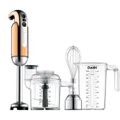 Dualit 88930 Stabmixer, Edelstahlgehäuse, 700 Watt, Geschwindigkeiten stufenlos einstellbar, Universalzerkleinerer-Zubehör
