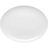 Lyngby Porcelæn - Rhombe Weiß Ovale Servierplatte - 42x32 cm