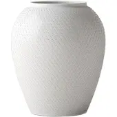 Lyngby Porcelæn - Rhombe Weiß Vase - H25 cm