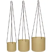 Hubsch Bloom hängende Blumentöpfe beige 3er-Set