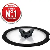 Tefal Ingenio L9846302 Glasdeckel, 20 cm, platzsparende Aufbewahrung, Klappgriff, schnelleres Kochen, Ingenio-kompatibel, spülmaschinenfest, hohe Leistung, transparent und schwarz
