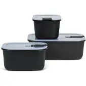 Mepal EasyClip Set Frischhaltedose 3-teilig (2x 450 ml + 1000 ml) - Nordic black - Meal prep boxen - Frischhaltedosen mit Deckel