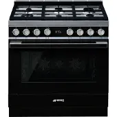 Smeg Portofino Cpf9gpbl Gasherd Mit Backofen 6 Brennern