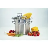 Kruger Spaghettitopf 3 tlg. Edelstahl mit Glasdeckel