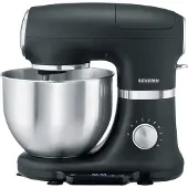 Severin Küchenmaschine mit Waage, Knetmaschine bis 3kg Kuchenteig, Teigmaschine mit Knethaken, Flachrührer und Schneebesen, 1.000W, Edelstahl, KM 3898