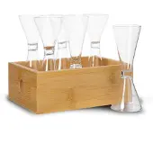 Sagaform Nature Schnapsglas in Bambusbox 6er-Pack Klar