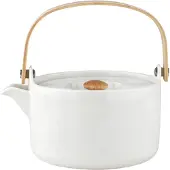 Marimekko Oiva / Unikko Teekanne 7 dl Steingut/Holz Weiß