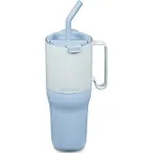 Klean Kanteen Insulated Rise Tumbler 1010994 Trinkbecher mit Flipstraw, Ice Blue 1065 ml