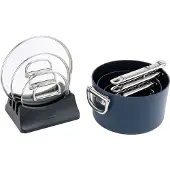 Joseph Joseph Space, Kochset, Blau, Aluminium, Keramik, Edelstahl, Edelstahl