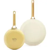 Greenpan Padova Reserve, Frittierset, Gelb, Aluminium, Keramik, Gold, Edelstahl