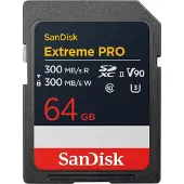 SanDisk SDXC Extreme Pro 64GB 300MB/s V90 UHS-II 2025