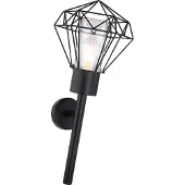 Globo Lighting Außenleuchte Edelstahl schwarz, Metall schwarz, Kunststoff klar, IP44, BxH: 225x285mm, AL: 285mm, exkl. 1x E27 LED 15W 230V