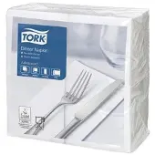 Tork 477554 Dinnerservietten 39 x 39 cm weiß Buchfalz 2-lagig, 12 x 150 Stück/Karton, Buchfalz