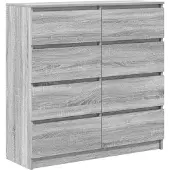 vidaXL Sideboard Grau Sonoma 100x35x99 cm Holzwerkstoff