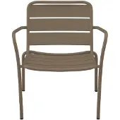Vente-unique Stapelbarer niedriger Gartensessel aus Metall - Taupe - MIRMANDE von MYLIA