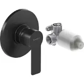 Duravit Fertigset UP-Brause-Einhebelmischer D-Code Keramikmisch., rund, 27 l, schwarz matt
