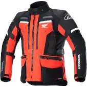 Alpinestars Honda Bogota Pro Drystar Wasserdichte Motorrad Textiljacke (Black/Red,L)