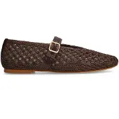 Manfield Braune Bast-Ballerinas | Größe 38