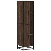 vidaXL Highboard Braun Eichen-Optik 35,5x35x139cm Holzwerkstoff Metall