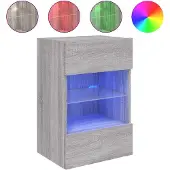 vidaXL TV-Wandschrank mit LED-Leuchten Grau Sonoma 58,5x30x60,5 cm