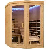 Artsauna Infrarotkabine Esbjerg – Triplex-Heizsystem Infrarotsauna - 2 Personen – LED-Farblicht, digitale Steuerung – Hemlock-Holz