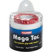 Tourna Overgrip Mega Tac (extreme Griffigkeit, haltbar, breit) weiss 30er Clip-Beutel