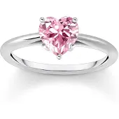 Thomas Sabo TR2476-051-9 Damen-Ring Pinkfarbenes Herz Silber