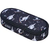 Herlitz Etui Space Skater, Weiches Federmäppchen, Polyester, Dunkelblau, Weiß, Muster, Reißverschluss, Erwachsene/Kinder