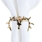 Newport Serviettenringe Hirschkopf 3,7x5,5x3cm Metall 4er Set Gold