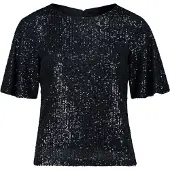 Vera Mont Pailletten-Bluse mit Flügelärmeln in Night Sky | Gr.: 46