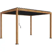 Leco Lamellenpergola DELUXE 3x4m Holzoptik