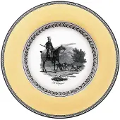 Villeroy & Boch Speiseteller "Speiseteller Audun Chasse ø 27,1 cm weiß-grau-gelb"