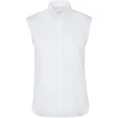 Seidensticker Hemdbluse , Damen, Gr. L (40), weiß, 73% Baumwolle, 24% Polyamid, 3% Elasthan, unifarben, slim fit, ohne Ausschnitt, Blusen Hemdbluse, Ohne Arm Kragen Uni