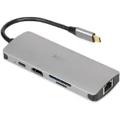 IBox IUH3RJ4K, USB Typ-C, USB 3.2 Gen 1 (3.1 Gen 1) Type-C, USB 3.2 Gen 2 (3.1 Gen 2) Type-A, 5000 Mbit/s, 30 Hz, 3840 x 2160 Pixel, Silber